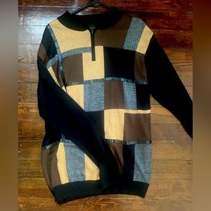 Oversized geometric sweater dress